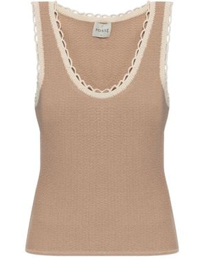Posse Willow Crochet-Trim Top - Natural
