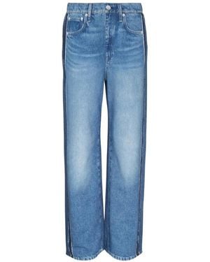 Rag & Bone Pantalones Miramar Con Lateral Deshilachado - Azul