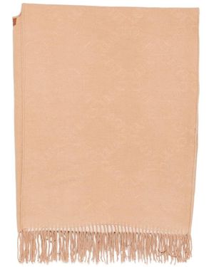 Liu Jo Logo-Jacquard Fringed Scarf - Natural