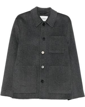 Amaranto Hemdjacke mit spitzem Kragen - Schwarz