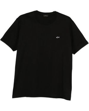 Paul & Shark T-Shirt En Coton À Détail Requin - Noir