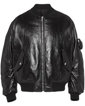 Prada Nappa Leather Bomber Jacket - Black