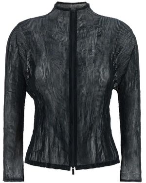 Issey Miyake Chiffon Twist 1 Zip-Up Sweatshirt - Black