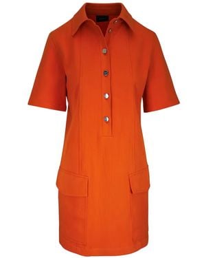 Akris Short-Sleeve Mini Dress - Orange