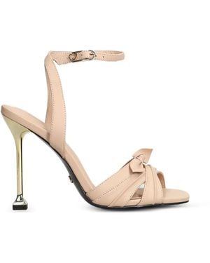 GOLD&ROUGE Naisa Bow-Detail Leather Sandals - White