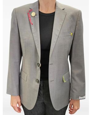 The Divine Rebel Collective Graphic-Print Embellished Blazer - Grey