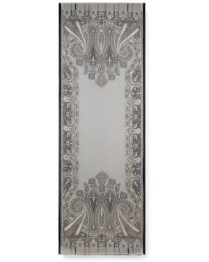 Etro Paisley-Print Chevron Scarf - Gray