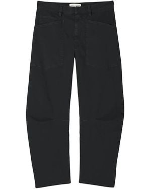 Nili Lotan Shon Double-Pocket Cotton Trousers - Blue