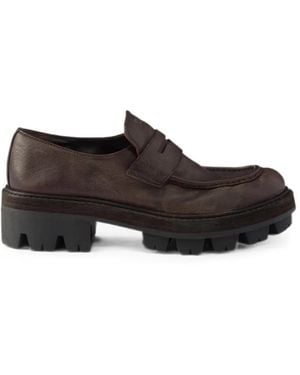 Prada Leather Loafers - Brown