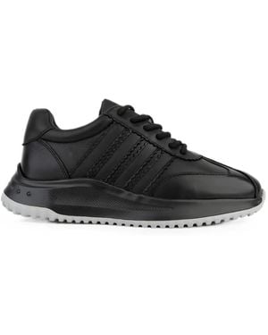 Linda Baumann Panelled Leather Trainers - Black
