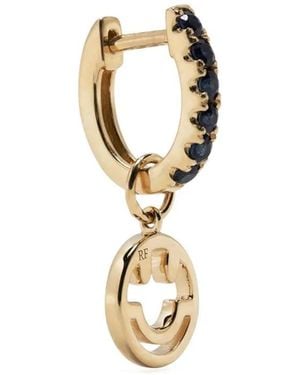 Roxanne First 14Kt Smiley Sapphire Hoop Earring - White