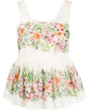 Twinset Sleeveless Peplum Blouse - White