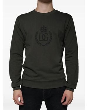 Dolce & Gabbana Dg Crown-Embroidered Sweatshirt - Black