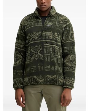 Columbia Patterned Zip-Up Sweatshirt - Green