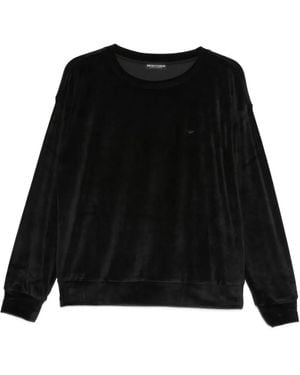 Emporio Armani ベルベット セーター - ブラック