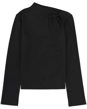 Theory Long-Sleeve Twisted Top - Black
