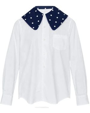 Comme des Garçons Polka-Dot Collar Shirt - Blue