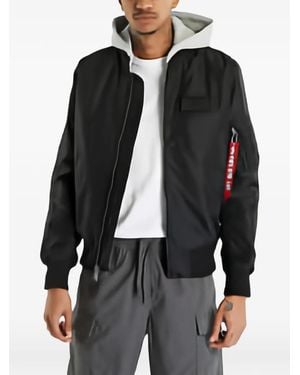 Alpha Industries Ma-1 Tt Hood Light Bomber Jacket - Black