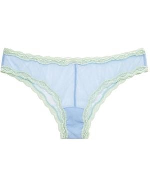 Fleur du Mal Lace-Trimmed Briefs - Blue