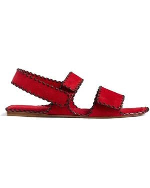 KHAITE Leather Sandals - Red