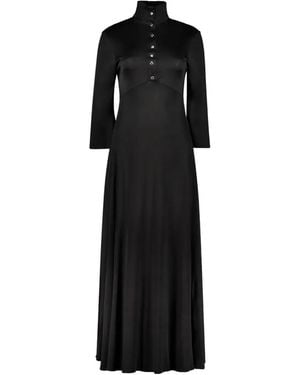 Ellery High-Neck Button-Front Dress - Black