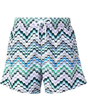 Missoni Bañador Con Estampado En Zigzag - Azul