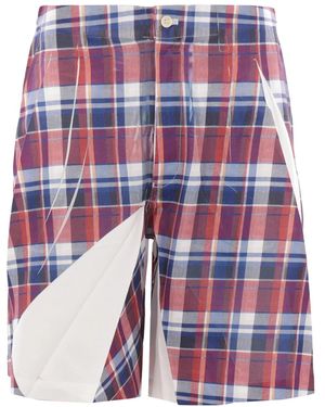 Comme des Garçons Checked Twill Shorts - Red