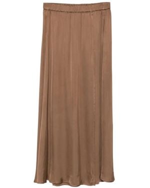 Diega Elasticated-Waistband Satin-Finish Maxi Skirt - Brown