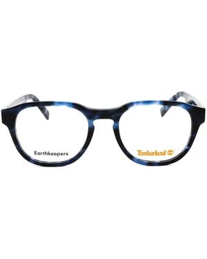 Timberland Tortoiseshell-Effect Round-Frame Glasses - Black