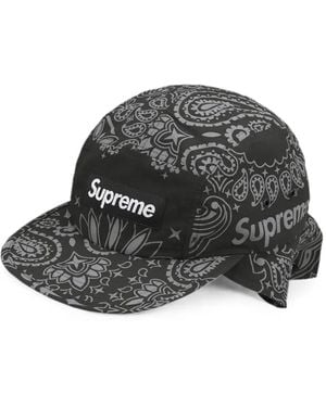 Supreme Bandana-Print Baseball Cap - Black