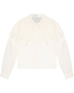 FRAME Ruffled Long-Sleeve Shirt - White