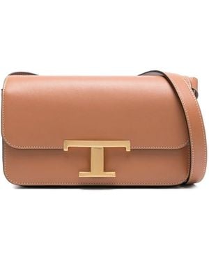 Tod's レザー ショルダーバッグ - ブラウン