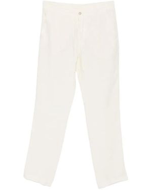 120% Lino Drawstring-Waist Pants - White
