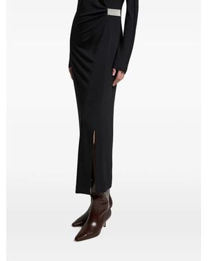 Peserico Ruched Metallic-Detail Maxi Dress - Black