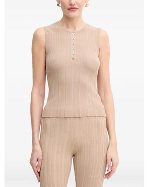 Marciano Buttoned ribbed tank top - Natur