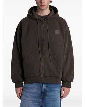 Carhartt Vista Logo-Patch Zip-Up Hoodie - Black