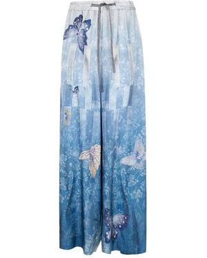 Pierre Louis Mascia Aloe Palazzo Pants - Blue