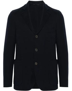 Peserico Single-Breasted Cotton Blazer - Blue