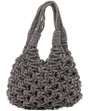 HIBOURAMA Vanishing Crystal-Embellished Mini Bag - Black