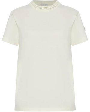 Moncler クロシェディテール Tシャツ - ホワイト