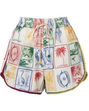 FARM Rio Bermudas Con Estampado Gráfico - Blanco