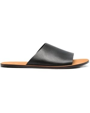 The Row Charlie Leather Flat Sandals - White