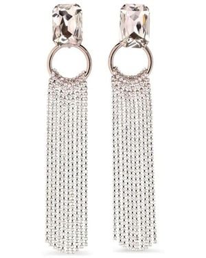 Alessandra Rich Crystal-Embellished Chandelier Earrings - White