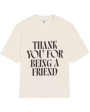 Ami Paris Boxy Fit Short Sleeves Teeshirt With Signature - White