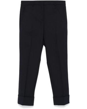 Incotex Virgin Wool-Blend Cropped Pants - Blue