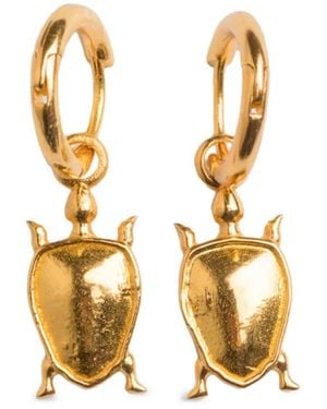 Natia X Lako Tiny Turtle Hoop Earrings - Metallic