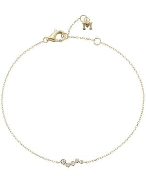 Mateo Pulsera En Oro Amarillo De 14 Ct Con Diamantes Y Diseño Ondulado - Blanco