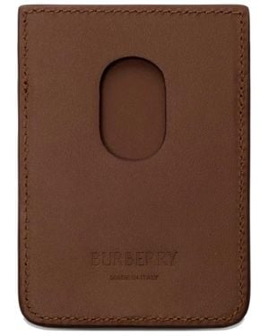 Burberry Check Magnetic Card Case - Brown