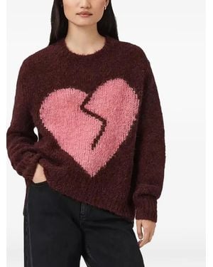 AllSaints Luvheart Heart-Intarsia Jumper - Red