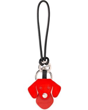 Longchamp Re-Play Leather Dog Keyring - Red